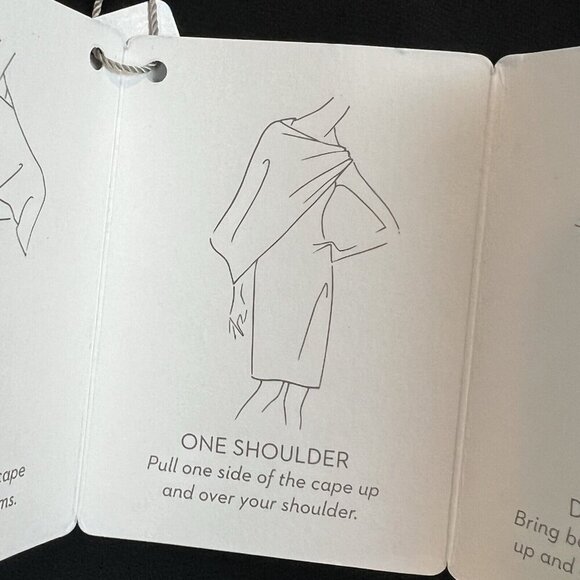 Chicos Small Black Dress Convertible Wear 3 Way Styling Solid Cape NWT $119 - Picture 4 of 13